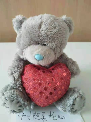 Popular Holding-Heart Bear Doll Plush Toys Pillow Doll Birthday Gift for Children Factory Direct Sales
