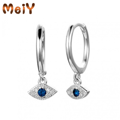 Meiyu New Trendy Special-Shaped Rhinestone Earrings Electroplated Alloy European and American Style Fashion Eye-Shaped Earrings Factory Wholesale