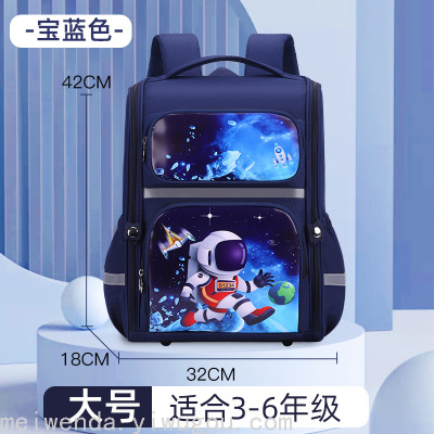 Factory Direct Sales Primary School Student Grade 1-6 Schoolbag Cartoon Backpack Schoolbag Stall