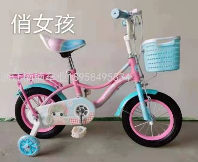 Children's Cute Girl's Bicycle 12/14/16/New Stroller with Basket Hanger Factory Direct Sales