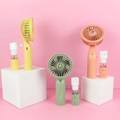 Korean Style Fashion Simple Hand-Held Spray Fan Children Humidifier USB Portable Lithium Battery Electric Small Fan
