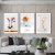 Beautiful Simple Rose Pattern Wall Decoration Painting Modern Living Room and Hotel Crystal Porcelain Material Triptych