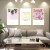 Beautiful Simple Rose Pattern Wall Decoration Painting Modern Living Room and Hotel Crystal Porcelain Material Triptych