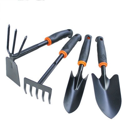 Gardening Spade Five Tooth Rake Big Shovel Ploughstaff Dual-Purpose Hoe Black Plastic Handle Gardening  tools