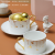 Huaguang National Porcelain Bone China Coffee Cup and Saucer Set Milk Coffee Cup a Cup a Dish Simple Fashion Star Language