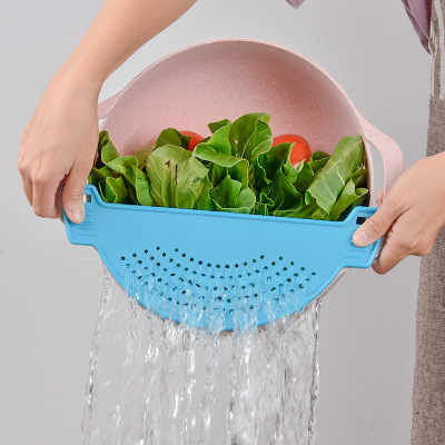 Plastic Pot Edge Vegetable Pouring Dish Water Drainer Household Creative Noodle Filter Baffle Color Pot Edge Drain Block