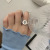 South Korea Dongdaemun Special-Interest Design Heart Vintage Distressed Shiny Diamond Ring Ins Women's All-Match Affordable Luxury Fashion Ring