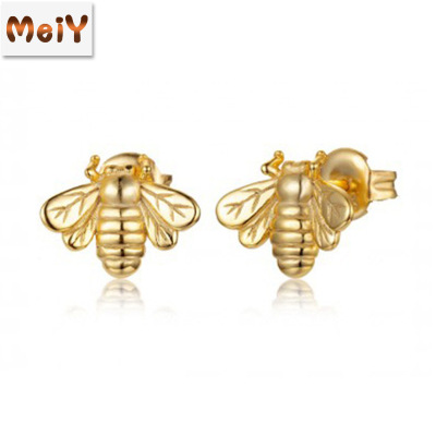 Meiyu 2020 New Fashion Bee Fashion Stud Earrings Electroplated Metal Elegant Korean Style Stud Earrings Factory Direct Supply