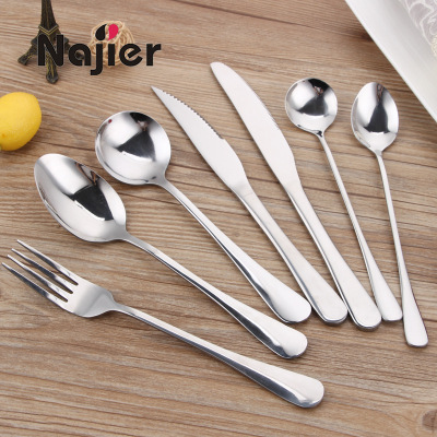 Factory Supplier 1010 Stainless Steel Knife, Fork and Spoon Western Food Knives, Spoons, and Forks Tableware Set Laser Logo