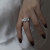 925 Sterling Silver Color Zircon Index Finger Ring Female Special-Interest Design Fashion Personality 2021new Trendy Cold