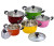 Factory Wholesale Stainless Steel Soup Pot Single Bottom Double Bottom Korea Soup Pot Spray Paint Color Colorful 10 PCs Set Export