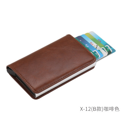 Foreign Trade Card Package Metallic Aluminium Anti-Theft Swiping Anti-Magnetic RFID Wallet Credit Cassette Automatic Pop-up Cassette Business Card Case