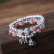 925 Sterling Silver Strawberry Quartz Multi-Circle Lucky Elephant Lotus Seedpod Bracelet Ins Women's Fashion Temperament Pink Crystal Bracelet Ornament