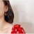 Red Retro Love Heart Earrings Korean Graceful Online Influencer Fashion Ins Simple Cold Style Earrings Earrings for Women