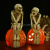 Well Sale 2021 Resin Human Skull Sits On Pumpkin Model Led S