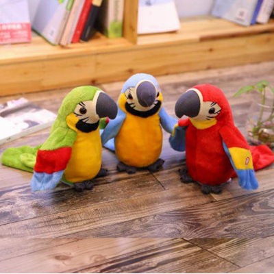 Cross-Border New Arrival Parrot Learning Tongue Toddler Electric Plush Toy Singing Talking Recording Parrot Doll Children Doll