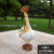 Outdoor Funny Duck Animal Resin Crafts Gifts Cute Artificial Simulation Straw Hat Duck Garden Landscape Ornament