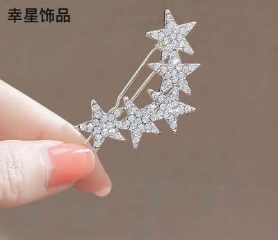 Star Hairpin Women's Rhinestone Side Single Line Clip Headdress Internet Celebrity 2021 New Hair Clip Bang Clip Frog Buckle