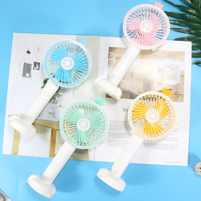 White Pineapple Fan Handheld Aromatherapy Fan Belt Base Can Be Used as Desktop Fan Small Fresh Color Charging Portable