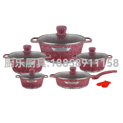 Jianke Style 10 PCs Set Stockpot Universal Non-Stick Pan Kitchen Supplies Pot Supplies in Stock Wholesale