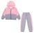 Girls' Suit 21 Spring and Autumn Color Contrast Patchwork Reflective Sportswear Children and Teens Hooded Coat White Pink Children's Clothing