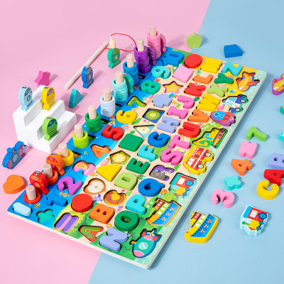 Numbers Letters Traffic Matching Board Macaron Magnetic Fishing Game Numbers Board Children's Educational Toys