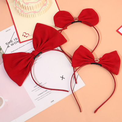 New Year Headband Red New Style Big Bow Cute Sweet Barrettes Princess Knot Child Girl