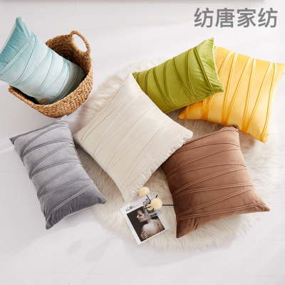 INS Style Nordic Netherlands Velvet Striped Layering Pillow Cover Velvet Rope Strap Couch Pillow Pillowcase Wholesale