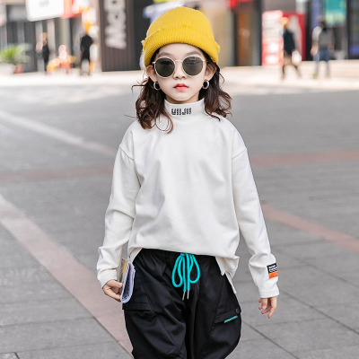 Fenghe Girls' Bottoming Shirt 2021 Autumn and Winter New Medium and Big Children Fashionable T-shirt Children's Winter Clothing Thickened Base Top