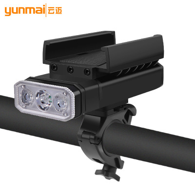 Cross-Border New Arrival 3 * T6 with Mobile Phone Holder Head 90 ° Rotating Bicycle Headlight TYPE-C Outdoor Riding Light