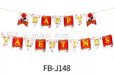 New Chinese Valentine's Day Shopping Mall Restaurant Confession Proposal Atmosphere Decoration Hanging Strip