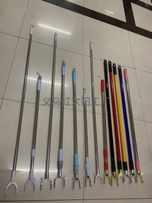 Clothes Rail Clothing Fork for Home Use Ya Fork Retractable Aluminum Rod Jaw Dormitory Lengthened Pick-up and Take-out Balcony Clothes Fork