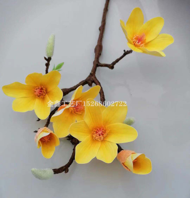 1Pcs/lot Magnolia Artificial Silk Branch Home Hotel Table Decoration Fake Flower Wedding Bride Holding Photography Props