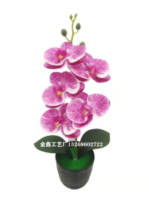 1 Set High Grade Orchids Arrangement Latex Silicon Real Touch Big Size Luxury Table Flower Home Hotel Decor  with Vase