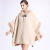 1108# European and American 2020 Autumn and Winter New Imitation Rex Rabbit Fur Collar Hood Double Sided Cotton Cardigan Shawl Cape Coat for Women