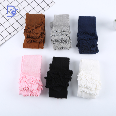 Girls' Leggings Fall and Winter Outer Wear Western Thin Velvet Baby Lace Trousers Middle and Big Children Pants