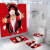 2021 New Christmas Shower Curtain Four-Piece Cross-Border Amazon HD Digital Printing Waterproof Bathroom Shower Curtain