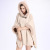 1108# European and American 2020 Autumn and Winter New Imitation Rex Rabbit Fur Collar Hood Double Sided Cotton Cardigan Shawl Cape Coat for Women