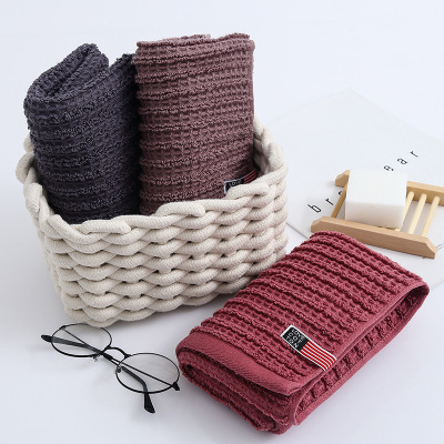 Yiwu Good Goods Combed Cotton Yarn Honeycomb Fluff Pure Cotton Face Washing Towel Shangchao Towel Daily Necessities Face Towel