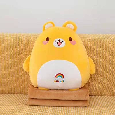 Popular Air Conditioning Blanket Pillow Children's Quilt Plush Toy Happy Sister Factory Direct Sales
