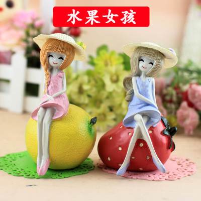 Fruit Girl Crafts Cake Ornaments Fashion Girl Home Wear Ornament Car Ornament Table Decoration