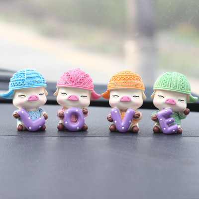 Internet Hot New Mini Piggy Crafts Creative Car Interior Design Supplies Love Colorful Cute Piggy Ornaments