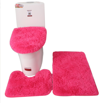 Cross-Border Delivery Toilet Bathroom Toilet Bathtub Nordic Style Floor Mat PVC Non-Slip Mat Three-Piece Silk Set