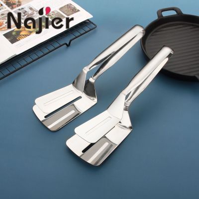 304 Stainless Steel Steak Tong Thick Fried Fish Clip Fried Two-in-One Spatula Clip Creative Kitchen Gadget