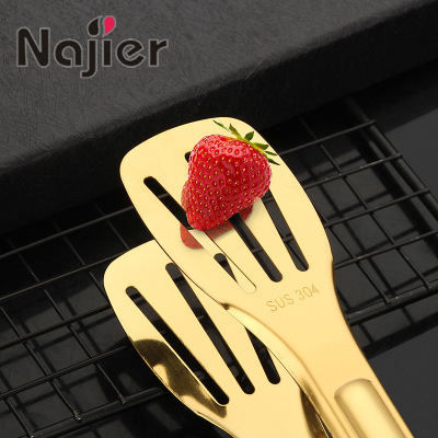 Factory Supplier Stainless Steel Three-Line Bread Clip Creative Rose Gold Buffet Steak Barbecue Multi-Purpose Clip