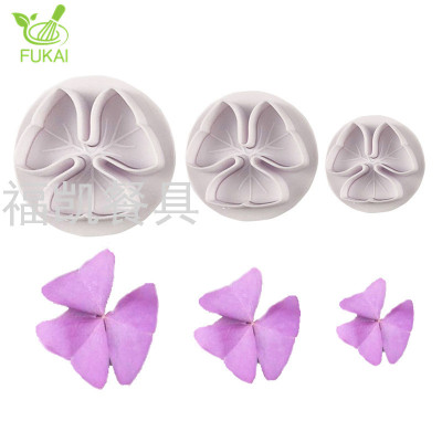 3PCS Cream Sugar Craft Chocolate Stamp Biscuit Mold Dough 3D Flower Modelling Cutters Sets Cake Decor Tools