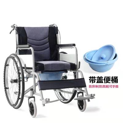 Foldable and Portable Super Light Elderly Wheelchair Multi-Functional Scooter Trolley with Toilet for Foreign Trade