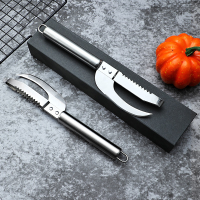 Factory Supplier Stainless Steel Fish Maw Knife Kitchen Fish Scale Peeler Open Fish Belly Knife Scales Scraper Replaceable Blade Knife Laser Logo