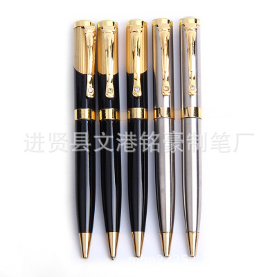 Jinxian County Minghao Metal Pen Pen Wholesale with Diamond Pen Metal Ball Point Pen Metal Printable Logo