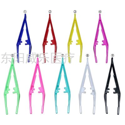 Emergency Kit Accessories DIY Beauty Feed New Material Particle Clip Plastic Toothed Tweezers Beauty 10.5cm